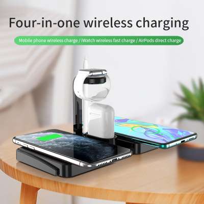 Wireless Charger 4 in 1 Dual Fast Charging Station Compatible For iWatch For AirPods Pro For iPhone For Samsung Galaxy