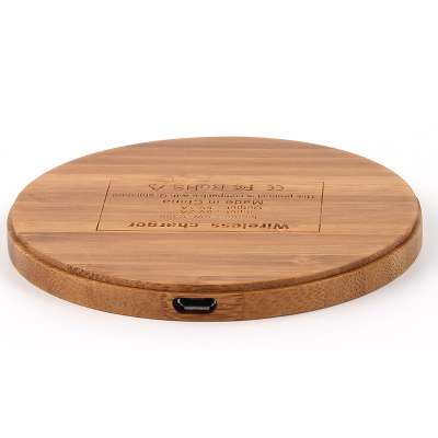 Factory QI Wooden Bamboo Wireless Charger Quick Wireless Charging For iphone For Samsung