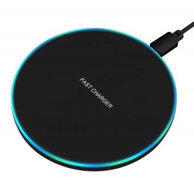 CE FCC ROHS Amazon Ultrathin 10W Fast Wireless Charger qi Certified Aluminum Alloy Smart Phone Charger